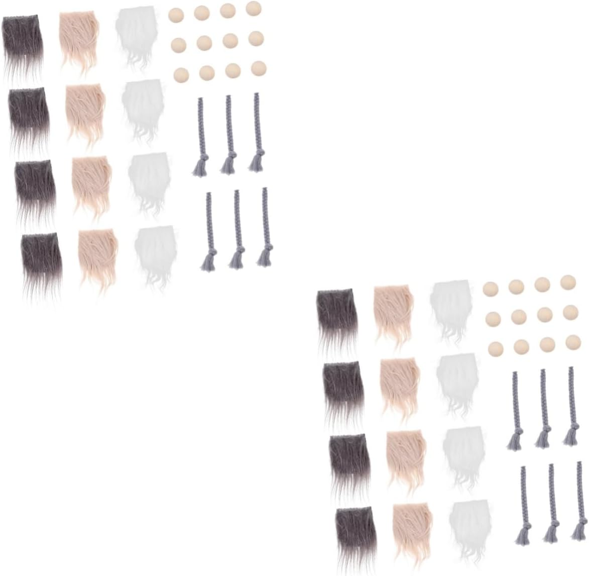 VICASKY 2sets Gnome Beard Pre-Cut Artificial Beard Materials for Creative Gnome Making Supplies Braid for Crafting Fun and Holiday Projects