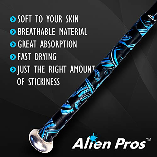 Alien Pros Baseball And Softball 0.5Mm Non-Slip Easy To Install Bat Tape – Perfect For Aluminum Or Wood Bat Grip (1 Grip, Blue Waves) #TOP3