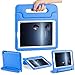 CAM-ULATA Case for 9.7 iPad Kids 2018/2017 for iPad Air 1 Air 2 Tablet Kids Shockproof Handle Cover 5th 6th Generation 9.7 inch with Folio Stand Blue