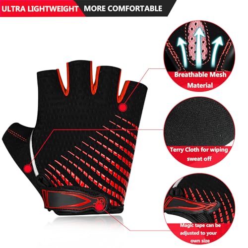 image for BIKINGMOREOK Bike Cycling Gloves for Men Women,Non-Slip Breathable 5MM