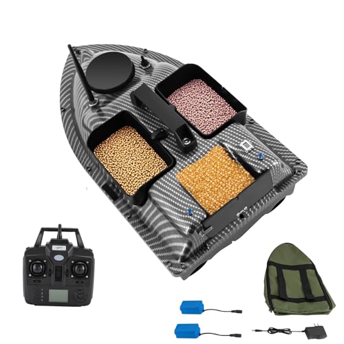 Milzeone RC Fishing Bait Boat, Dual Motors, Automatic Return, LCD Screen & Light, Remote Control...