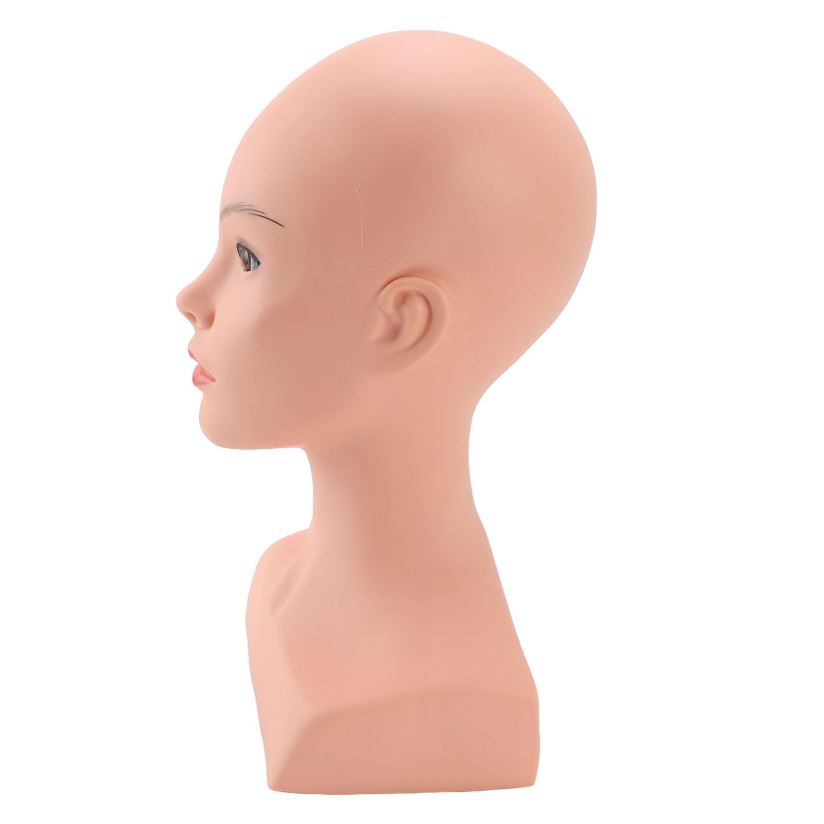Testa di manichino donna calva con spalla in pvc cosmetologia professionale trucco testa di bambola per cappelli occhiali occhiali parrucca display