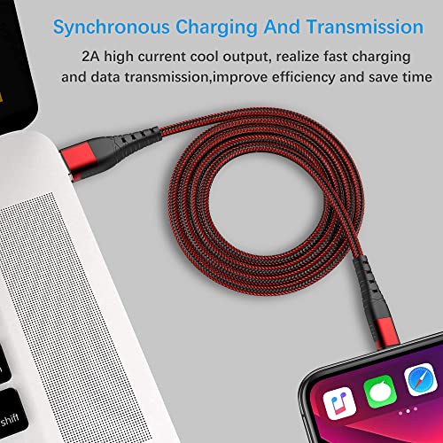 Iphone Charger, [Apple Mfi Certified] 3Pack 6Ft Iphone Lightning Cable For Fast Apple Charger Cable, Iphone Charging Cord For Iphone 13/12/11 Pro/11/Xs Max/Xr/8/7/6S/6/5S/Se Ipad Original(Darkred) #TOP3
