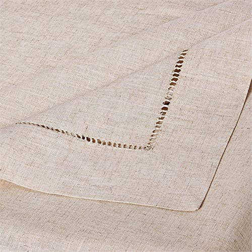 Minghing Linen Table Runner,Hemstitch Table Runner 14 X 108 Inches Long,Handmade Linen Table Runner For Spring Summer Dining Living - Machine Washable - Natural #TOP1