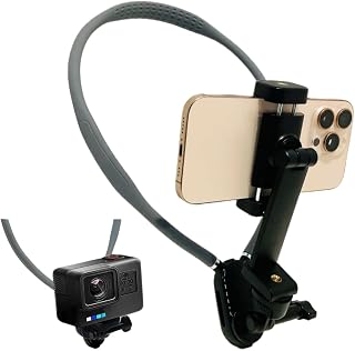 Adjustable Neck Phone Mount for Hands-Free Recording | Comfortable POV Camera Holder for Vloggers, Content Creators & Outdoor Adventures | Compatible with iPhone, GoPro