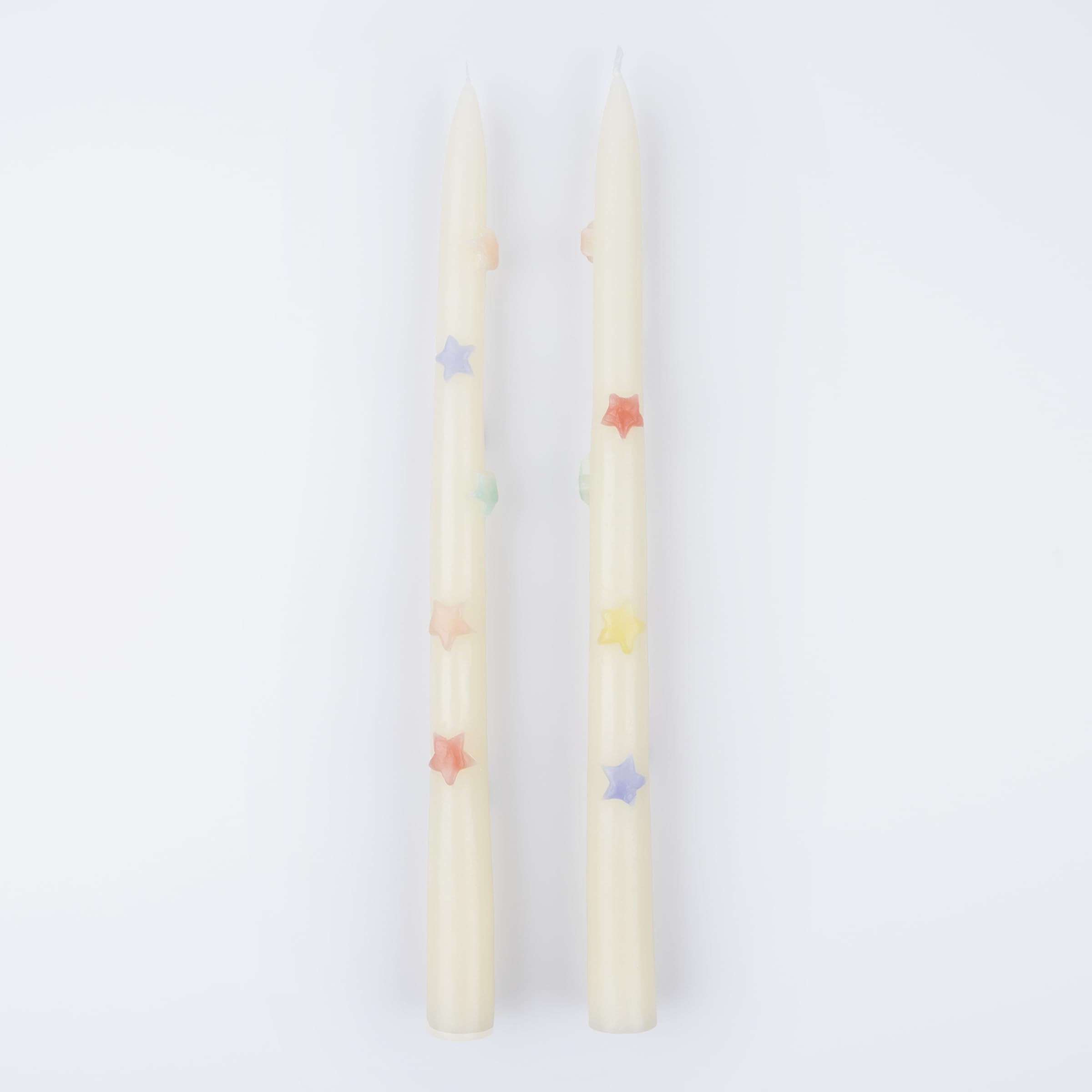 Meri Meri Mixed Star Taper Candles (Pack of 2)