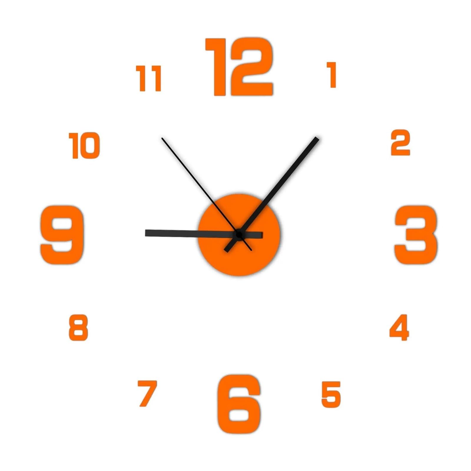 GHHZML Stick On Wall Clock Decor Wall Clock Kit DIY Craft Timepiece Frameless Walldecal Home Silent Living Roomoffice(Gold)