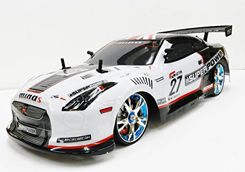 2.4GHz 1/10 ドリフト ラジコンカー GTRタイプ（白）