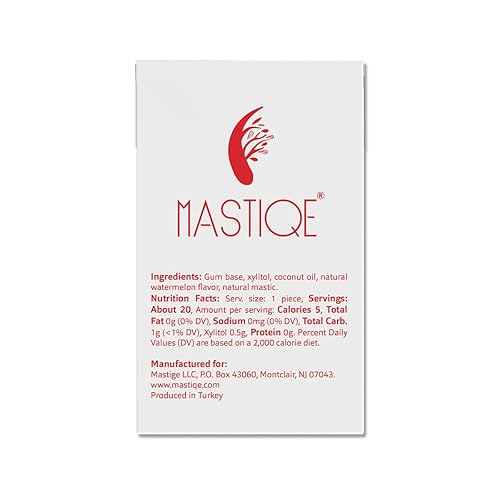 Miniatura 6 de Mastiqe - Goma de mascar dura sin azúcar con masilla natural (sandía, 20 unidades)