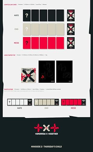 Miniatura 5 de TXT Minisode 2 Thursday's Child 4to Mini álbum versión final CD+1p Poster+64p PhotoBook+Lyrics Card Set+1p PhotoCard+ 6ea Pegatina + 1p Postal + 1p
