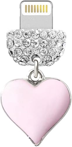 ELISE & FONDA CP604 Puerto de carga USB Cristal Anti Polvo Plug Little Love Heart Phone Charm para iPhone 131211XS MAXXRX8 Plus76S8SE iPad iPod