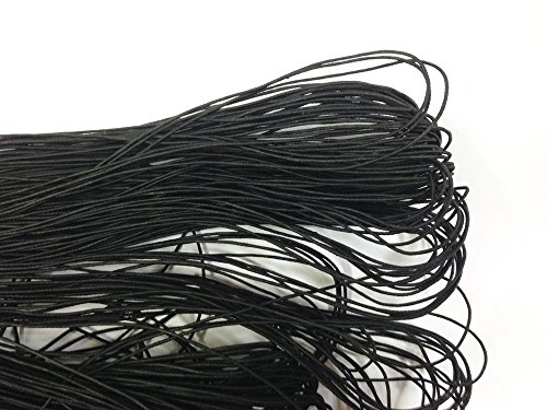 1M 5Mカット極細のゴムひも 金 銀 黒 MFFS3001 手芸用品 手芸材料 趣味 ラッピング 服飾 プレゼント (3M, 黒)