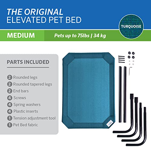 Image of Gale Pacific Coolaroo The Original Cooling Elevated Pet Bed, Medium, Turquoise