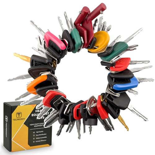 55 Heavy Equipment Keys Master Set Construction Machine Ignition Key for Cat Caterpillar John Deere Komatsu Volvo Bobcat Kubota JCB Case New Holland Hitachi Hyster Yanmar Takeuchi