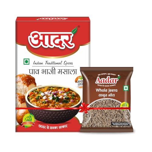 Aadar Spices Authentic Pav Bhaji Masala 100g x 2 for Delicious Meals - No Added Preservatives