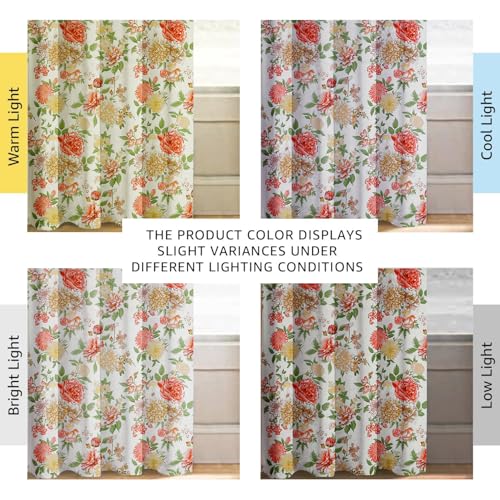Image of Cloth Fusion Printed 100% Blackout Door Curtains 9 Feet Long Set of 2, Room Darkening Parda with Stainless Steel Grommets for Home Decor (9x4.5 Feet, Lush Blooms)
