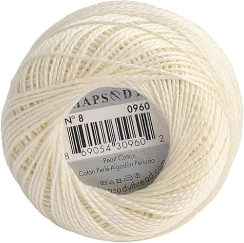 Miniatura 8 de Rhapsody Pearl Cotton #8 - Juego de 12 bolas de hilo de ganchillo para tejer, bordado, sashiko, punto de cruz, costura, aguja, bricolaje, acolchado