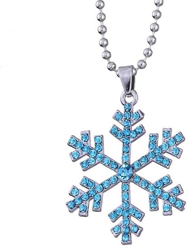 PINK TOWN Christmas Jewelry Necklace for Women,Crystal Snowflake Pendant Necklac