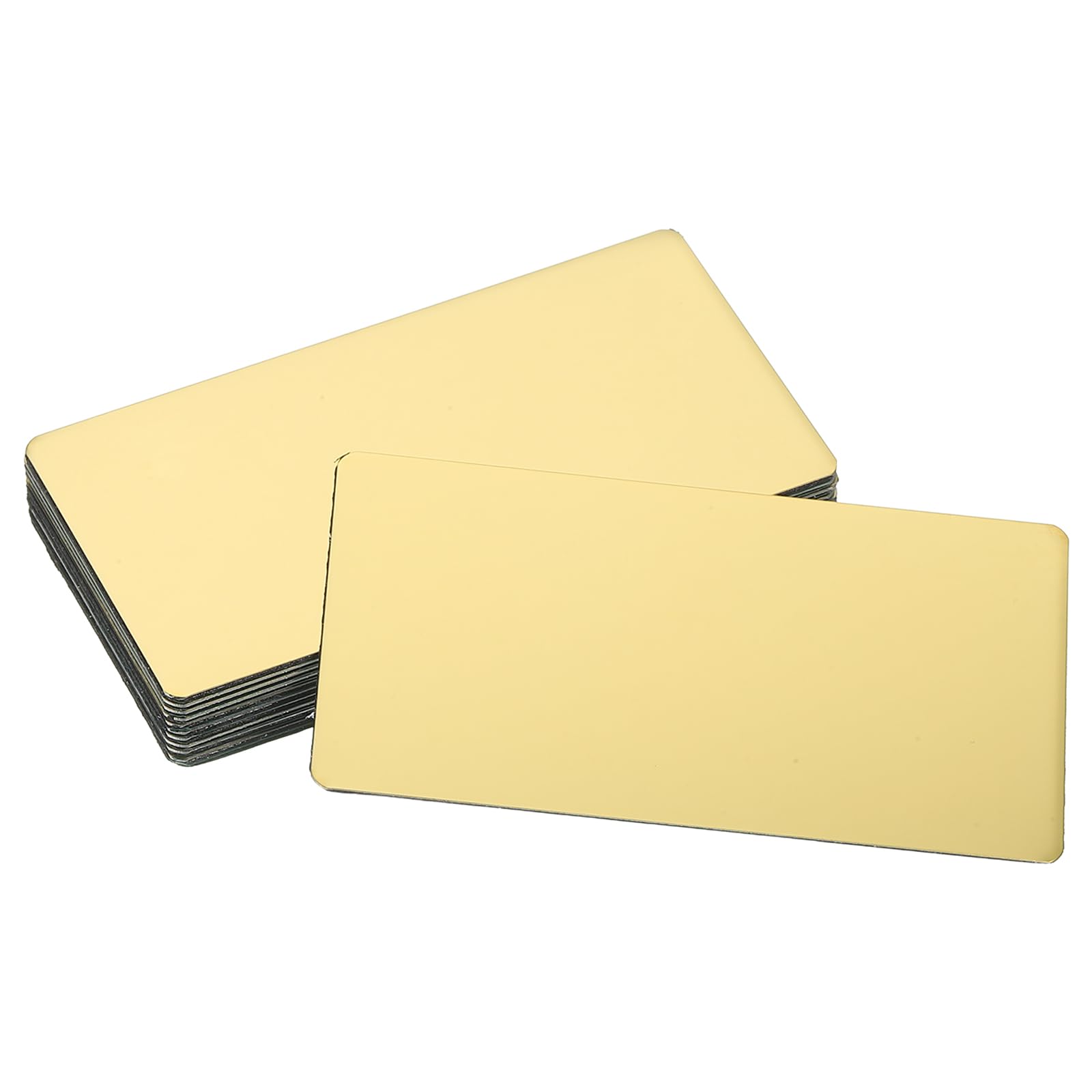 QUARKZMAN 12Pcs Placas Identificación Blanco, 3.1 X 1.7" Placa Nombre Metal Grabada Con laser Adhesivo Fuerte Nombre Aluminio Anodizado Personalizable Para Dorado