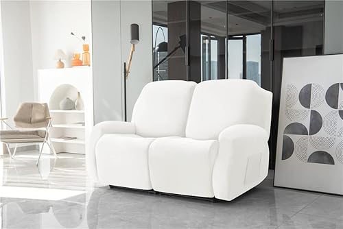 Vista 96 de Fundas de terciopelo elástico para sillas reclinables, fundas para sofá biplaza de 2 cojines, 6 piezas, fundas protectoras para muebles con bolsillo
