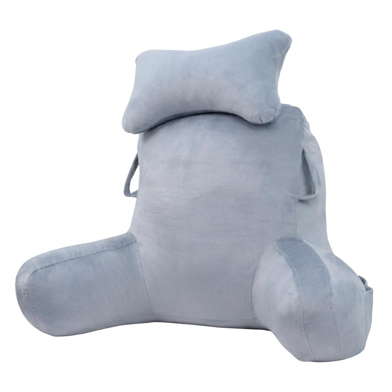 Wudlep Grey Reading Pillow, Extra Large 78Cm Bed Rest Pillow With Detachable Neck Roll For Sitting In Bed Or Couch, Adult Back Pillow For Watching Tv/Gaming/Relaxing