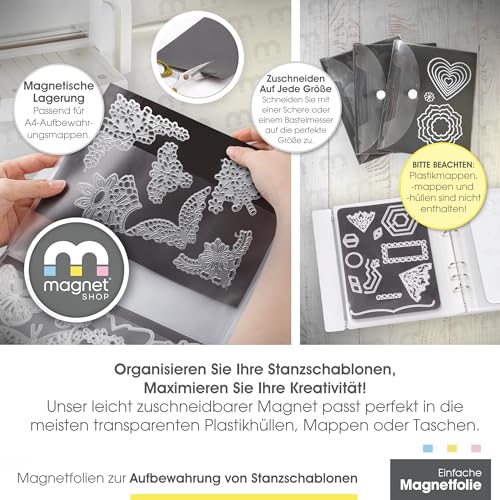 The Magnet Shop Einfache, flexibel Magnetfolien – Starke Autobahnqualität (Schwarz, A4-Blätter)