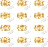 Fairy Lights Battery Operated String Lights - 12 Pack 7ft 20 LED Silver Wire Firefly Lights for Maso