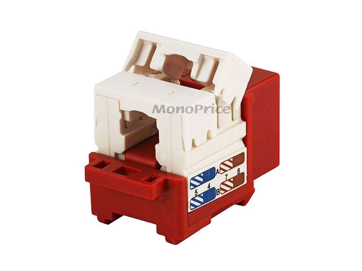 Monoprice Cat6 Punch Down Keystone Jack - Red Gallery Image