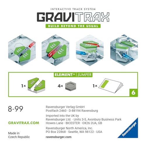 Ravensburger GraviTrax Element Jumper 22421 - Erweiterung für Deine Kugelbahn - Murmelbahn und Konstruktionsspielzeug ab 8 Jahren, GraviTrax Zubehör kombinierbar mit Allen Produkten