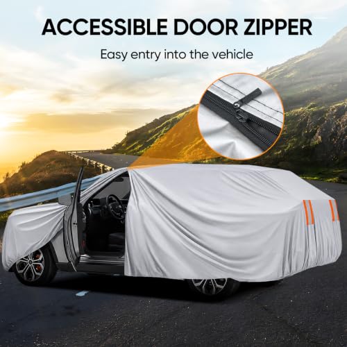 Image of SUV Car Cover Waterproof All Weather - Outdoor Full Car Cover for Automobiles Snow Rain Sun UV Dust Protection Scratch Universal Fit SUV Up to 190 inch