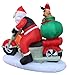 6 FT Long Durable Outdoor Christmas Inflatable Santa Claus & Reindeer on Motorcycle – Heavy-Duty Weather-Resistant Yard Decoration with Built-in Lights & External Blower