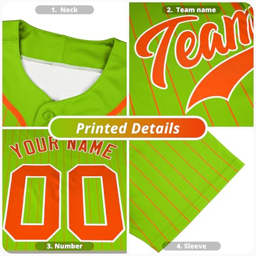 Jersey de béisbol con rayas personalizado, camiseta de softball con nombre y número bordados para hombres, mujeres y jóvenes miniatura 4