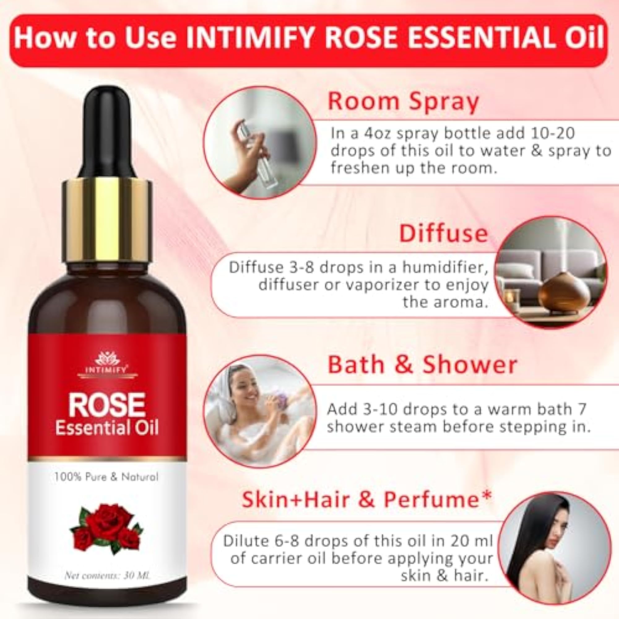 Rose & Sandalwood Essential Oil Combo Pack 30 ml each