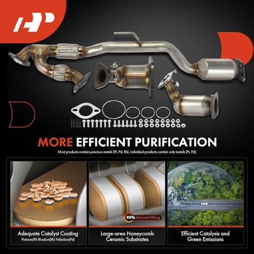 A-Premium 3-PC Front and Rear Catalytic Converter Direct-Fit Compatible with Nissan Murano 2009-2017, 3.5L, EPA Compliant by A-Premium - Image 6