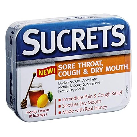 Sucrets Sore Throat & Cough Lozenges, Honey Lemon, 18 Count (6 Pack) Cover
