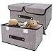 Sunfry Cajas Almacenaje Plegable Ropa 2 Cajas de Almacenamiento Plegables con Tapas, Cubos de Almacenamiento en Organizadores de Algodón y Lino para Juguetes Ropa Libros Armario Toallas 36*25*16cm