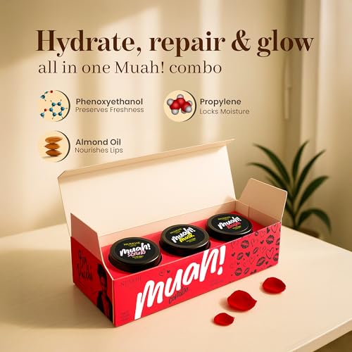 Image of Nuskhe By Paras | Muah Combo | 3-Step Lip Care Solution | Scrub | Mask | Balm | Brightens & Evens Tone | Complete Lip Care | 10gm Each | For Men & Women