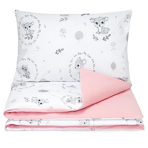 BABYSAFE Baby Cot Bed Duvet Cover Set Girls 120 X 90 with Toddler Pillowcase 40x60 Cm 100% Cotton - Image 4
