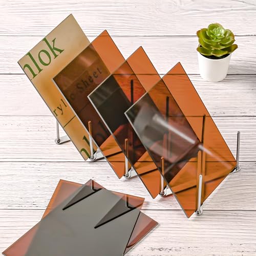 Image of Lesnlok Brown Acrylic Sheets 1 /8 inch Thick 3mm 2 Pack 8 x 10 Clear Plexiglass Sheets,for Sign,Craft,Painting,Laser Cutting,DIY Display Projects (8 inchx 10 inch, Brown, 2)
