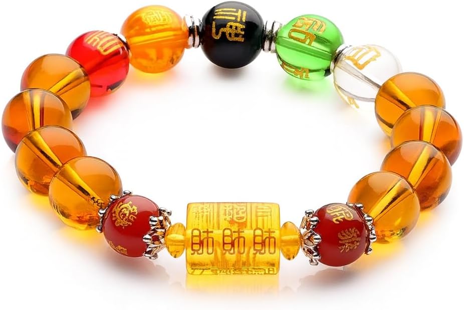 Multi-Color Citrine Feng Shui Bracelet – Wealth, Luck & Prosperity Charm Bracelet for Men & Women