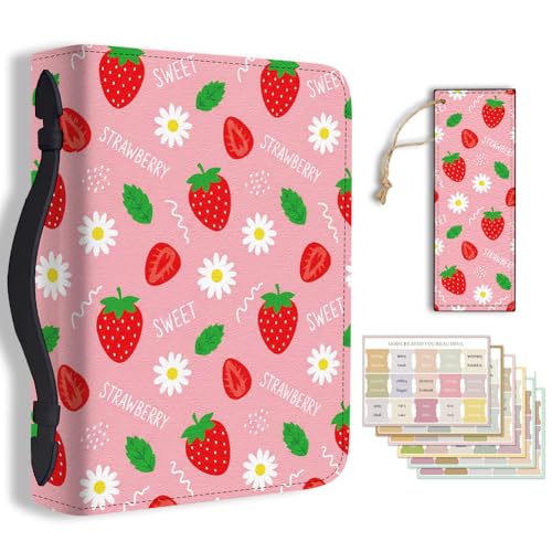 Étui de protection cuir souple pour livre protège-carnet scolaire à fleurs rouges