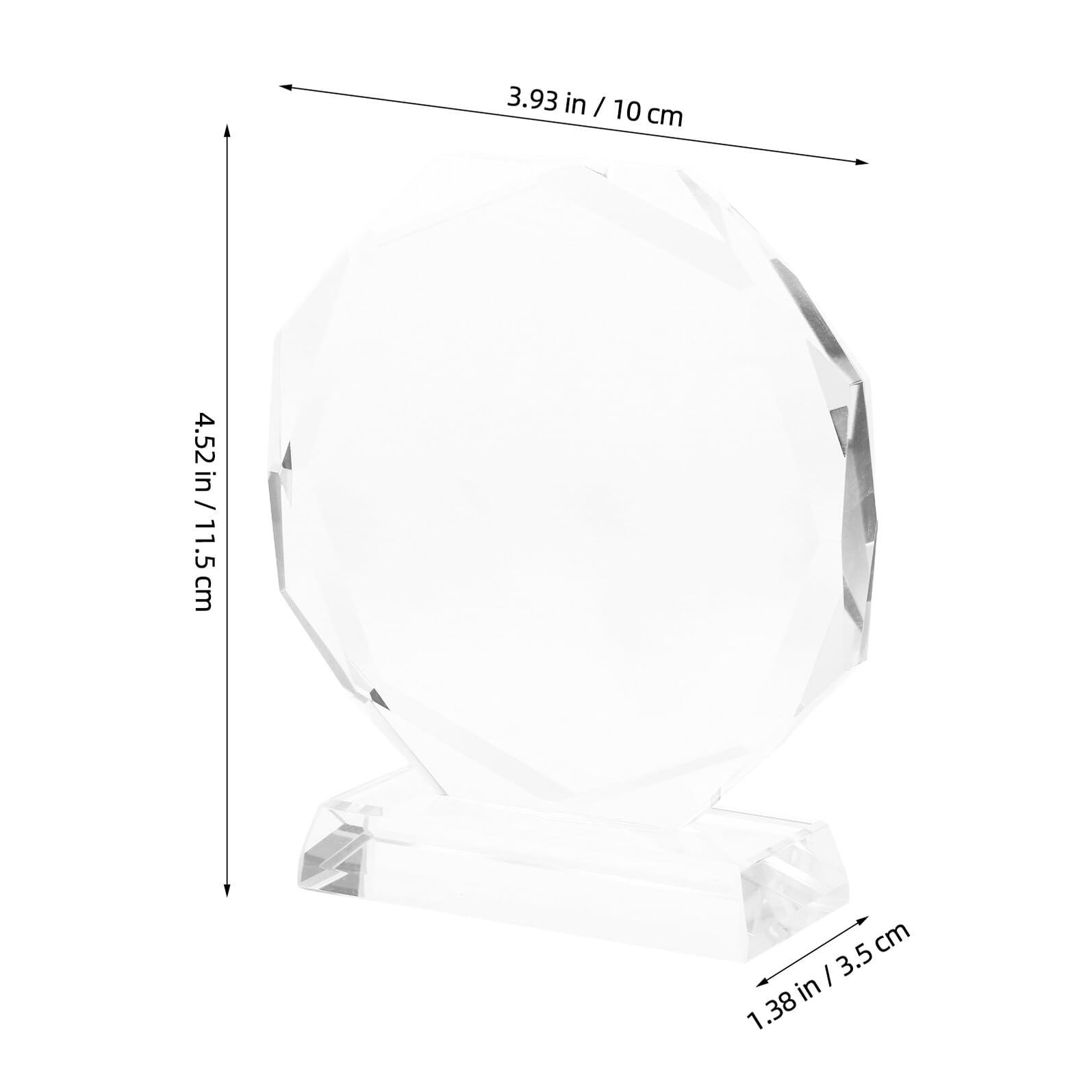 Cabilock Trofeo de Cristal Transparente Octogonal 100 Mm, Placa de Premio en Vidrio en Blanco 2 Piezas para Reconocimiento de Empleados y Premios Personalizados en Eventos Deportivos