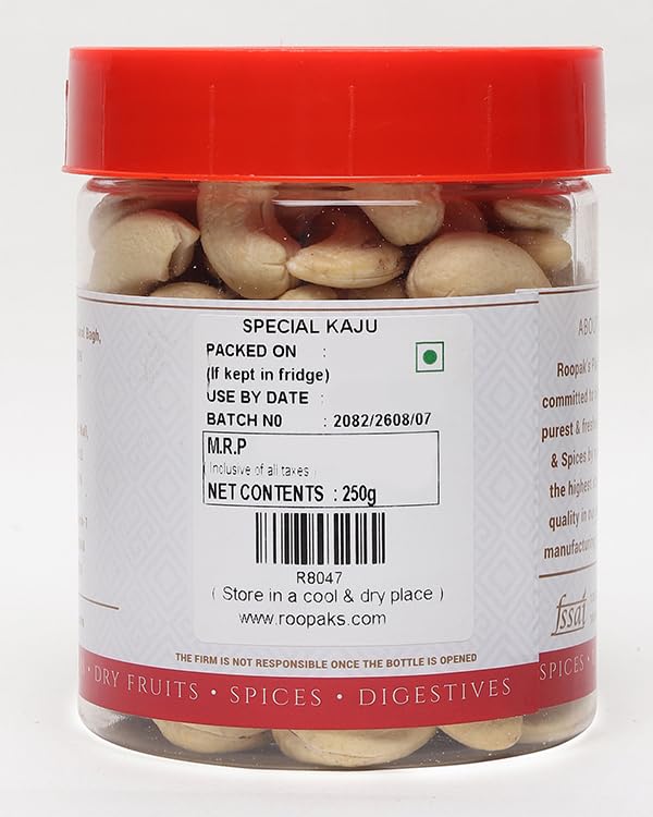 Roopak's PIK-N-PAY 100% Natural Premium Crunchy Cashew | Premium Kaju nuts | Nutritious & Delicious | Gluten Free & Plant based Protein| 250 Gram 1