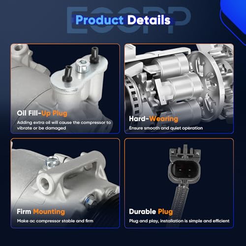 Image of ECCPP AC Compressor Fit for Chevrolet Cruze 1.4L 2012-2016 | Fit for Chevrolet Cruze Limited 1.4L 2016 AC Compressor with Clutch Rapid Cooling