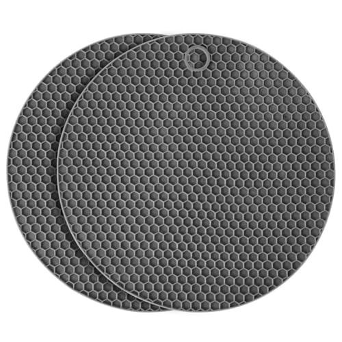 Flintronic Dessous de Plat Silicone, 2PCS Anti-dérapant Anti-Chaleur 250 °C Multifonction Repose-cuillère Dessous de Verre de Cuisine Tapis de Table pour...