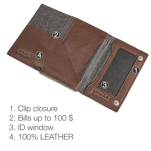 Slim Wallet for Men - Leather, RFID Credit Card Holder - Stylish Mens Wallet for Everyday Use, Handcrafted, Small Yet Practical - Carteras para Hombres - ID Card Holder.4