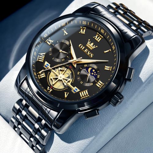 Image of OLEVS Watch Men Luxury Dress Stainless Steel Date Analog Watch Waterproof