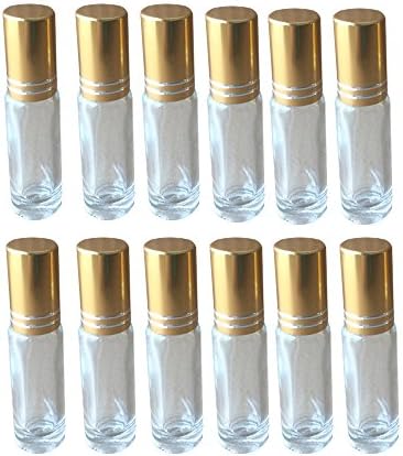 Swity Home 16 Pack Glass Essential Oil Roller Bottles with Roller Balls, 16 Bottle Set, 5ml