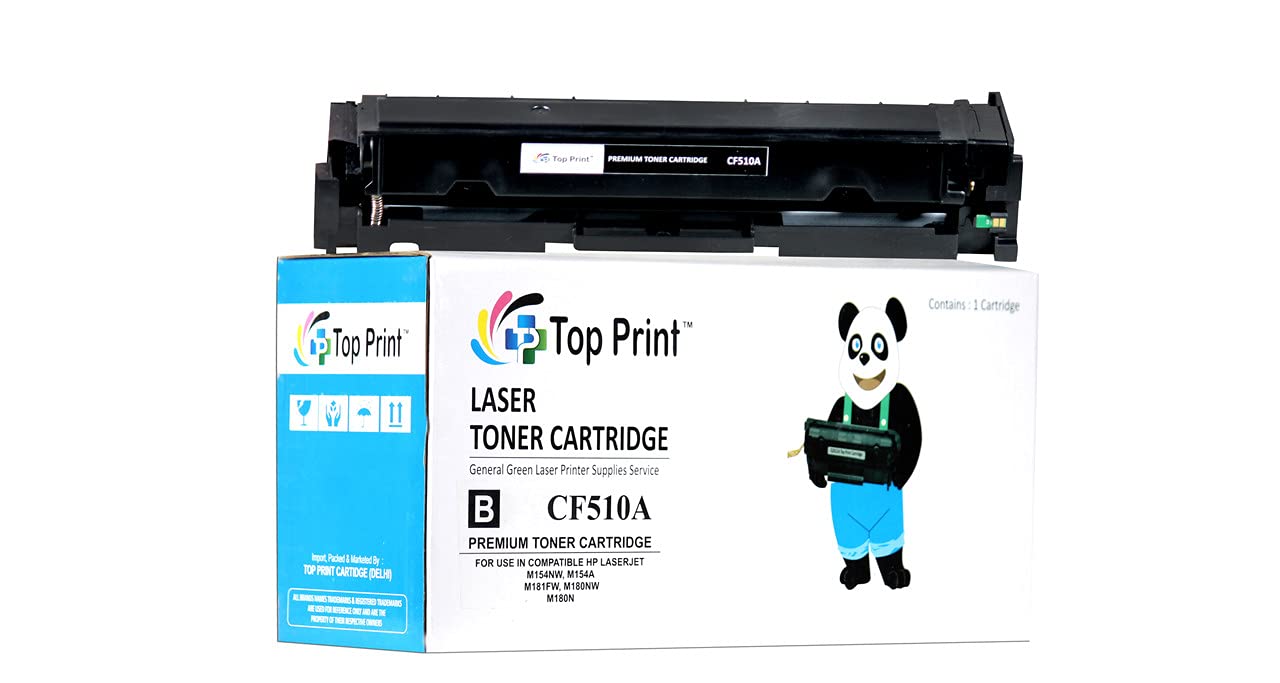 TOP PRINTColour Your Dreams 204A / CF510A Toner Cartridge Compatible with HP Color Laserjet Pro M154A / M154nw / M180n / M181fw CF510A Black Set of Set of 1