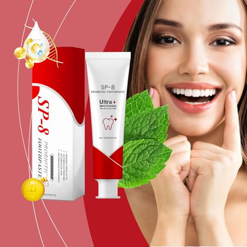 2 Stück Sp-8 Probiotische Zahnpasta, Probiotische Zahnpasta Sp8 Aufhellend, Zahnpasta SP-8 Ultra Whitening, Zahnpasta für die Tiefenreinigung, Reinigung und Tiefenpflege der Zähne – Bild 3